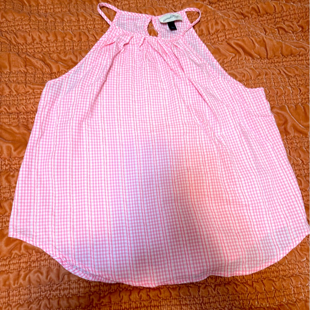 Like New, Universal Thread, Pink Gingham, Halterneck Tank Top - Size Large